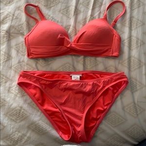 Neon pink bikini set